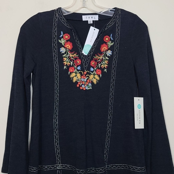 Stitch Fix THML Sonata Embroidered Knit Mini Dress - Picture 2 of 8